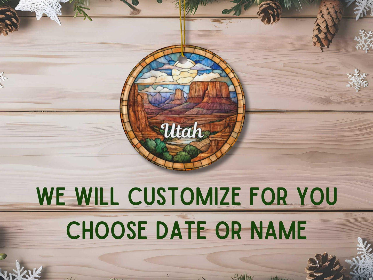 Utah Faux Stained Glass Ornament