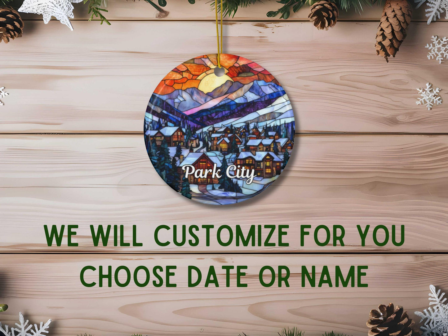 Park City Ski Village Ceramic Ornament