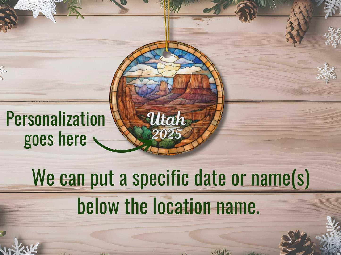 Utah Faux Stained Glass Ornament