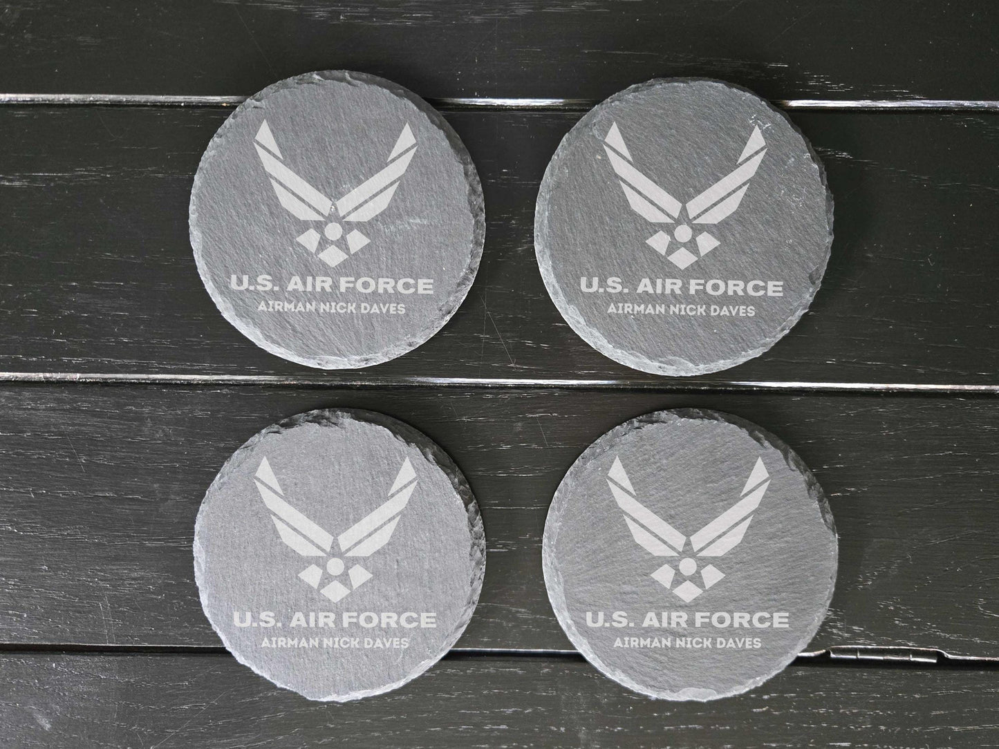 Engraved US Air Force Stone Coasters