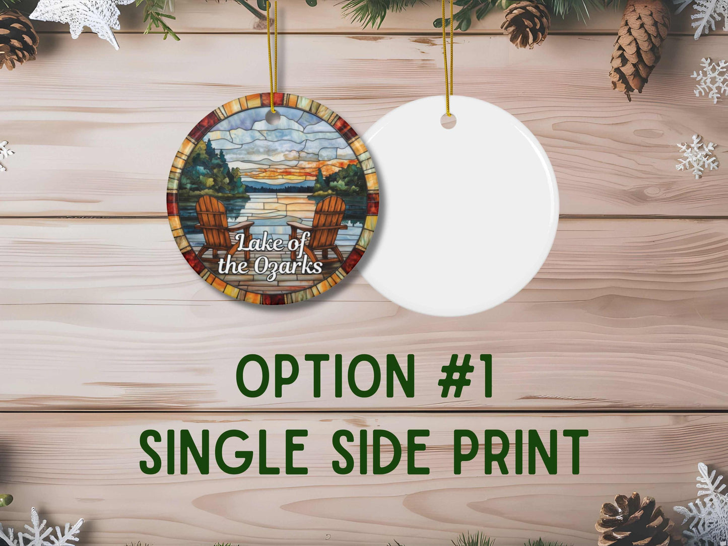 Lake of the Ozarks Faux Stained Glass Ornament