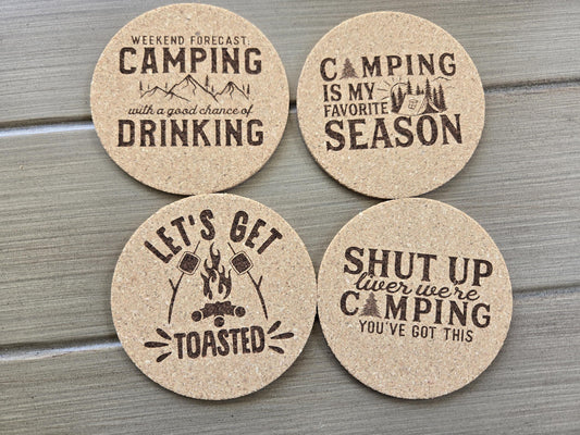 8 Pack of Funny Camping Coasters