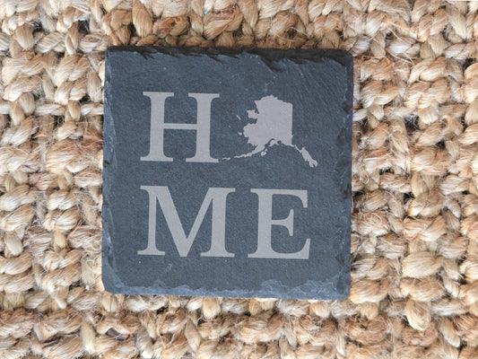 Alaska Home Engraved Coasters Set of 4 Stone Drink Coasters