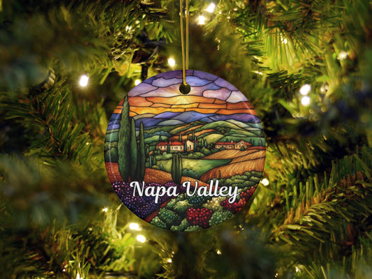 Napa Valley Faux Stained Glass Ornament
