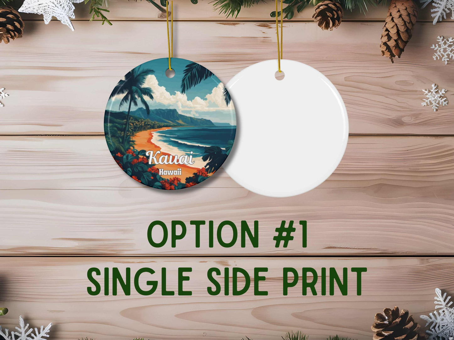Kauai Hawaii Illustrated Ornament