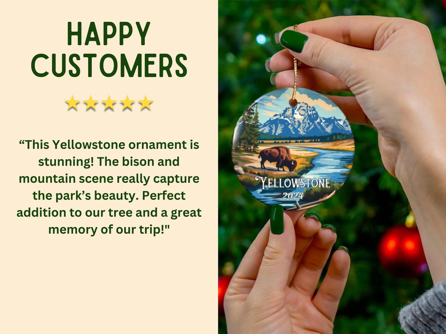 Yellowstone Illustrated Christmas Ornament