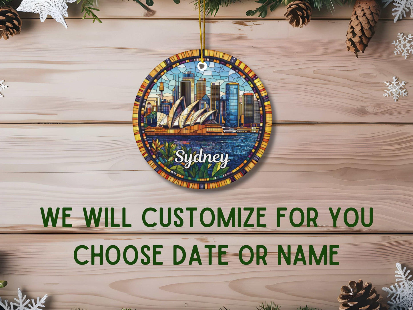 Sydney Australia Stained Glass Style Ornament
