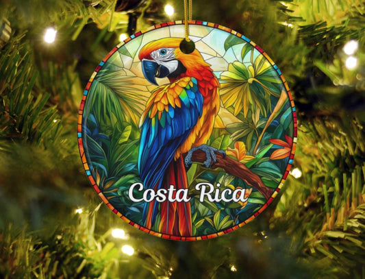 Costa Rica Faux Stained Glass Ornament