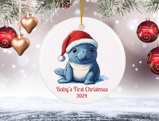 Baby's First Christmas Manatee Ornament