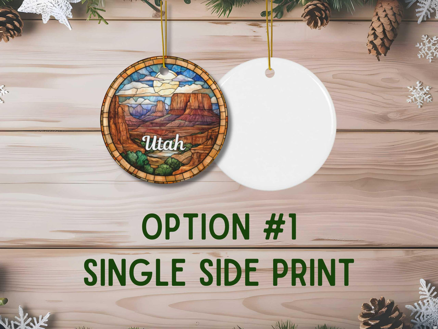 Utah Faux Stained Glass Ornament