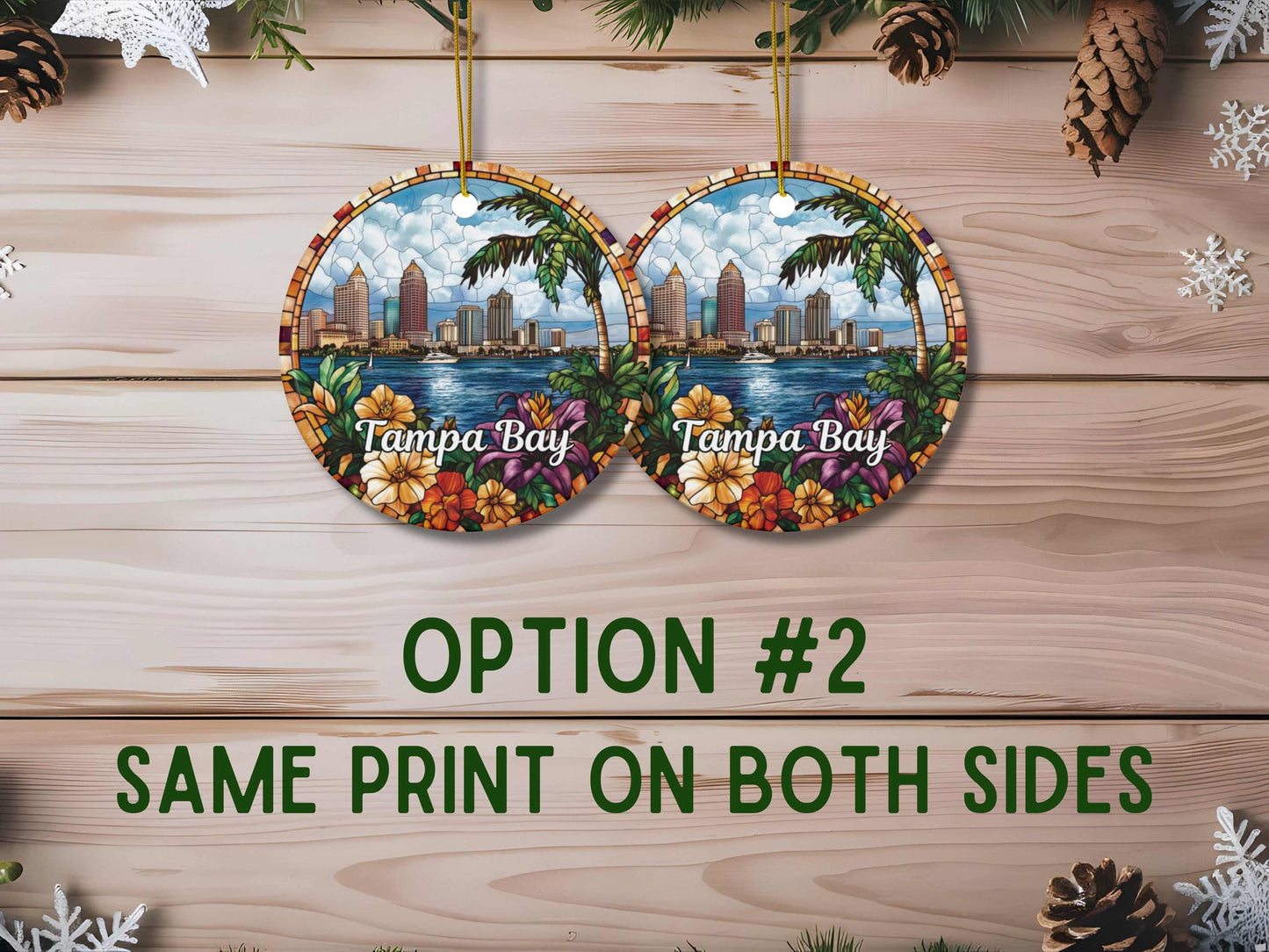 Tampa Bay Stained Glass Style Ornament