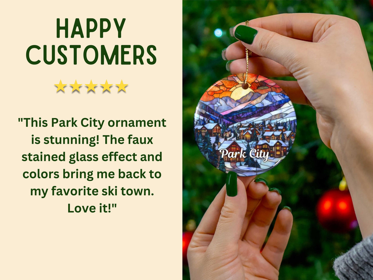 Park City Ski Village Ceramic Ornament