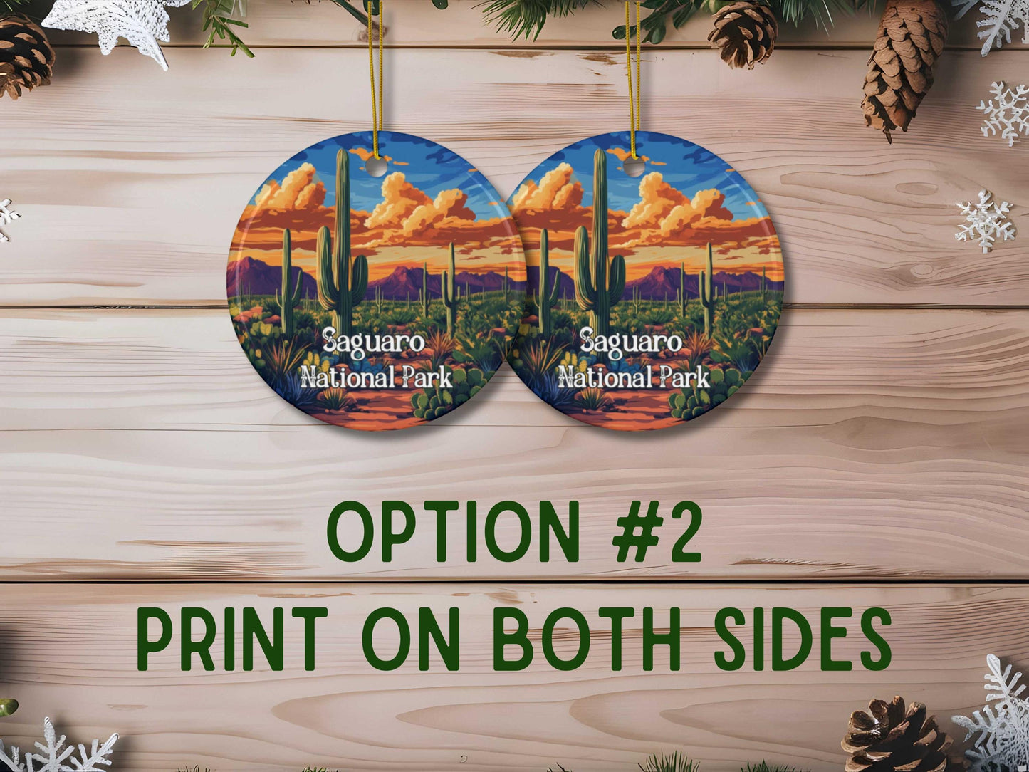 Saguaro National Park Illustrated Christmas Ornament