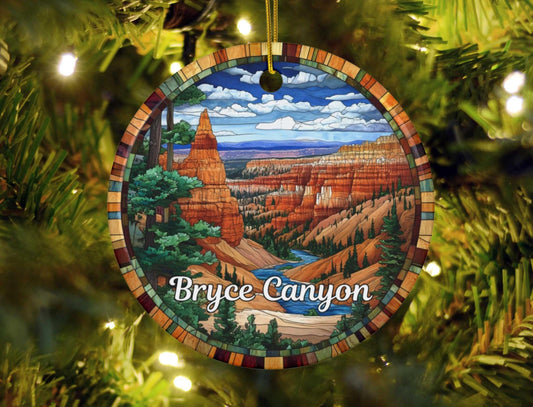 Bryce Canyon Stained Glass Style Christmas Ornament, National Parks Collection