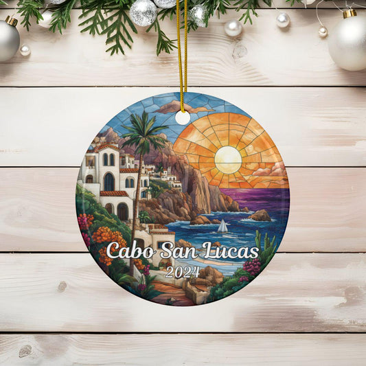 Cabo San Lucas Faux Stained Glass Ornament