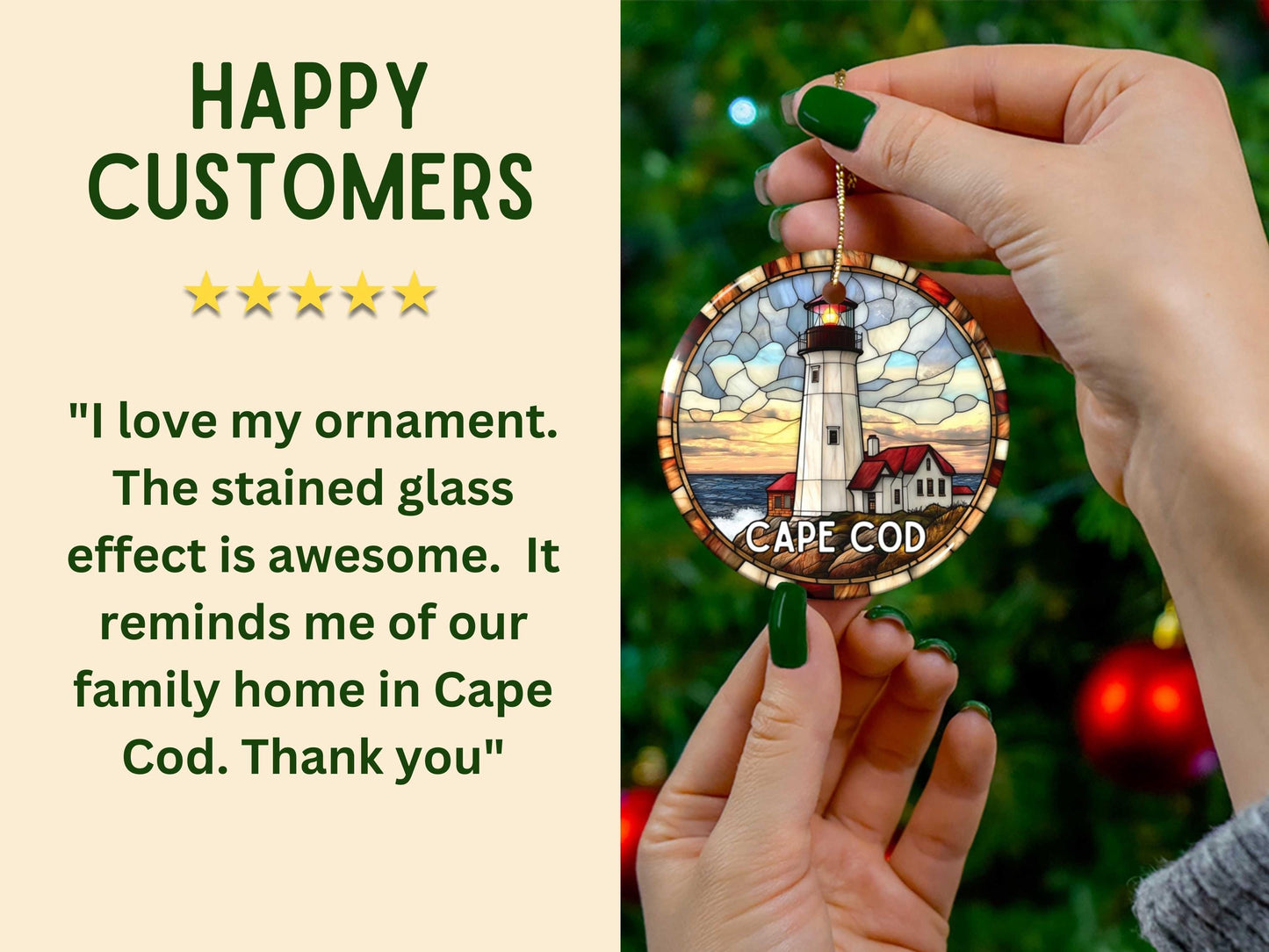 Cape Cod Faux Glass Style Ornament