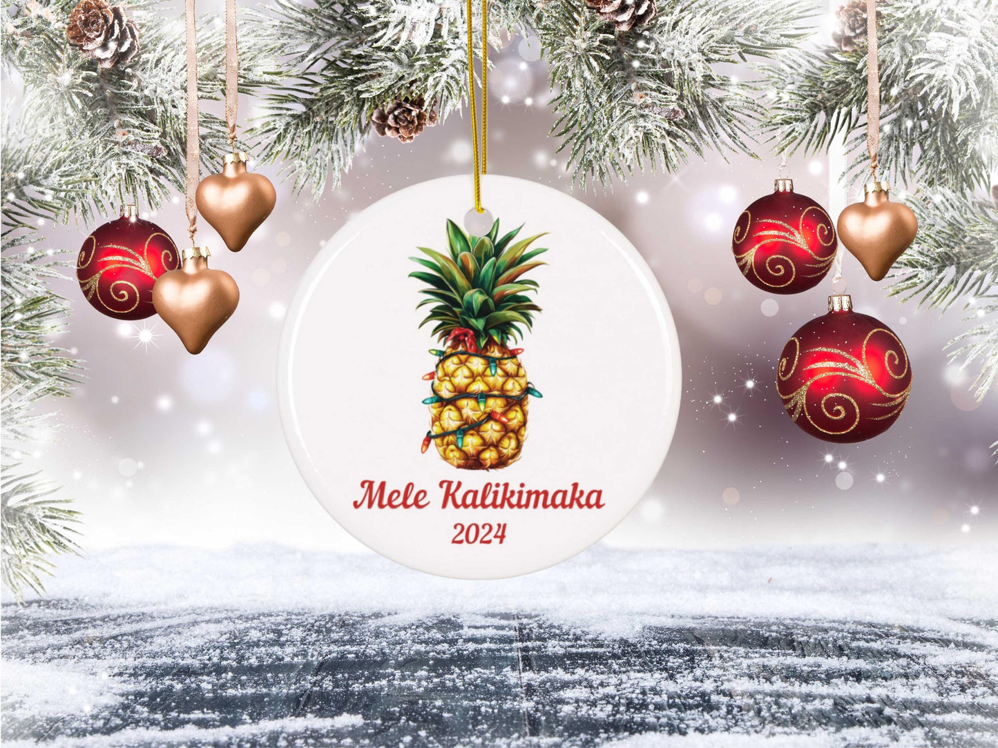 Hawaiian Pineapple Christmas Ornament