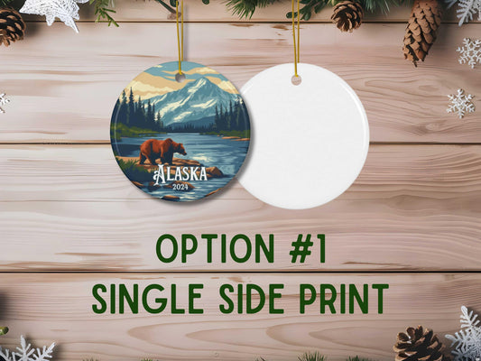 Alaska illustrated Christmas Ornament