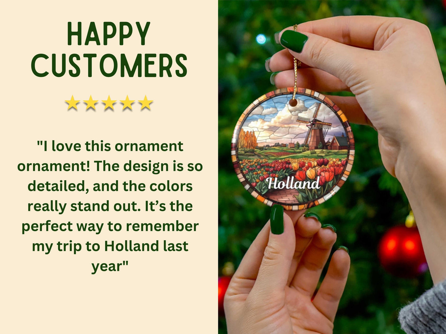 Holland Stained Glass Style Ornament