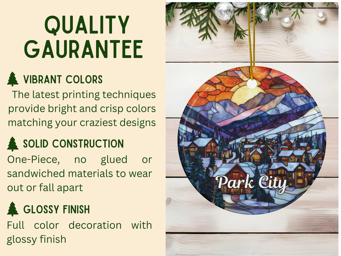 Park City Ski Village Ceramic Ornament