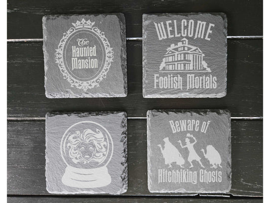 Haunted Mansion Slate Drink Coasters