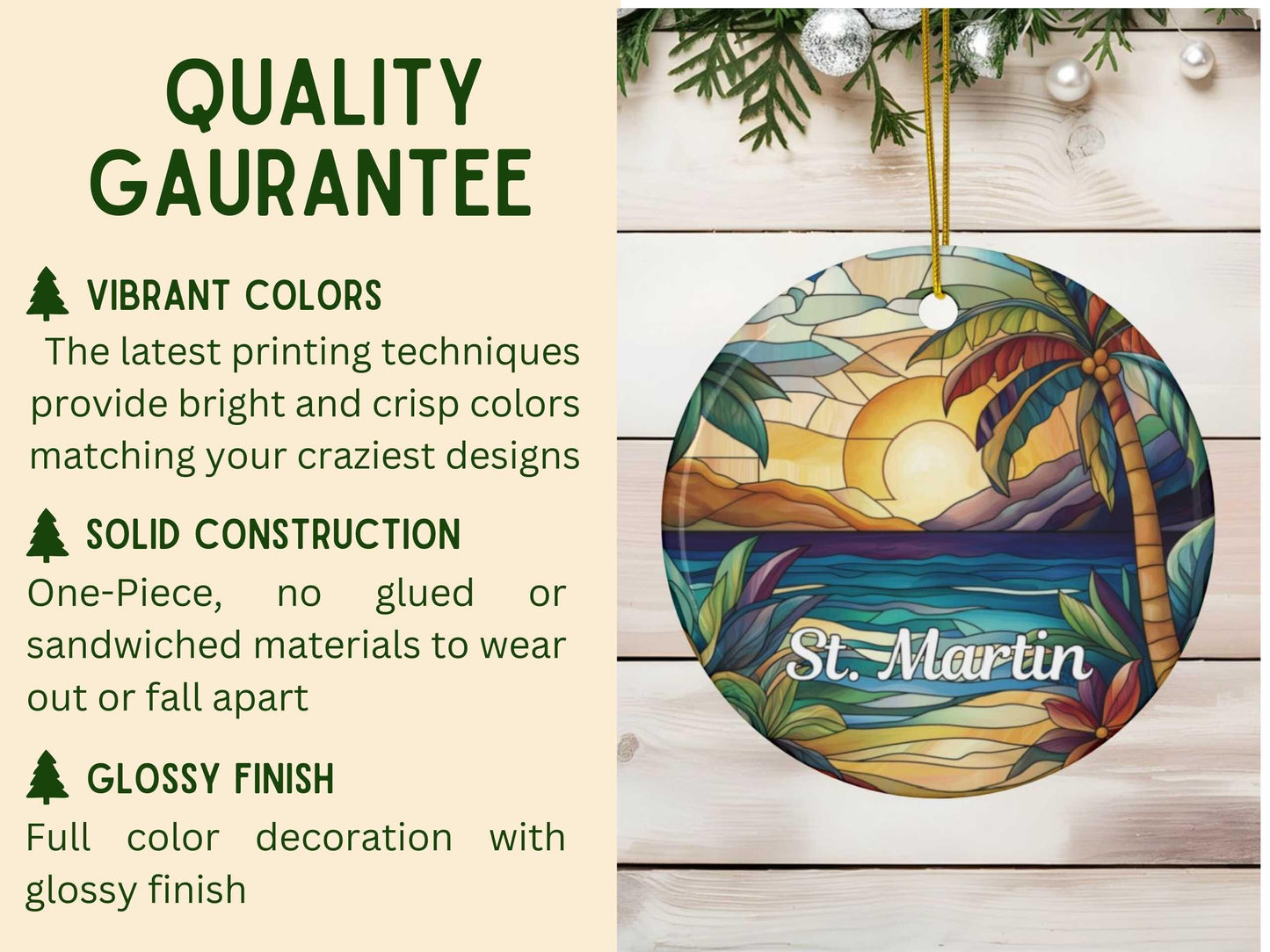 St Martin Faux Stained Glass Ornament