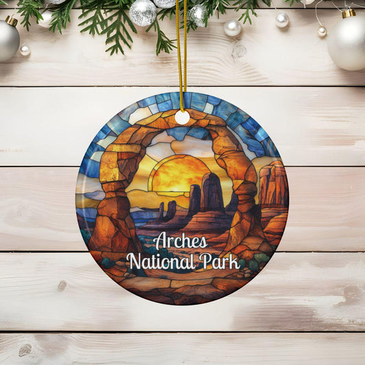 Arches National Park Stained Glass Style Ornament
