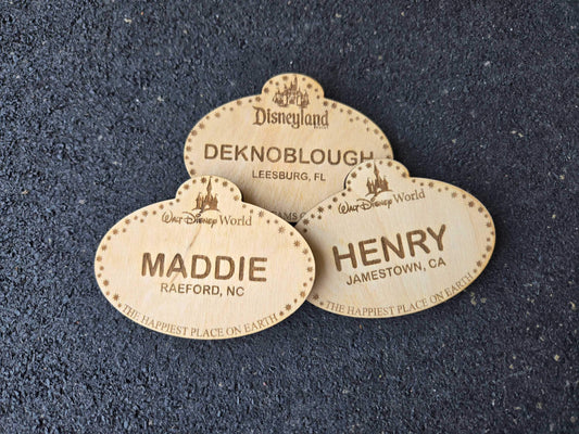 Disney Name Badge Magnets, Personalized Disney World or Disneyland