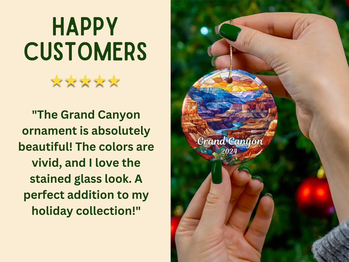 Grand Canyon Faux Stained Glass Ornament - National Parks Collection