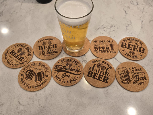 8 Pack of Funny Beer Drinking Coasters