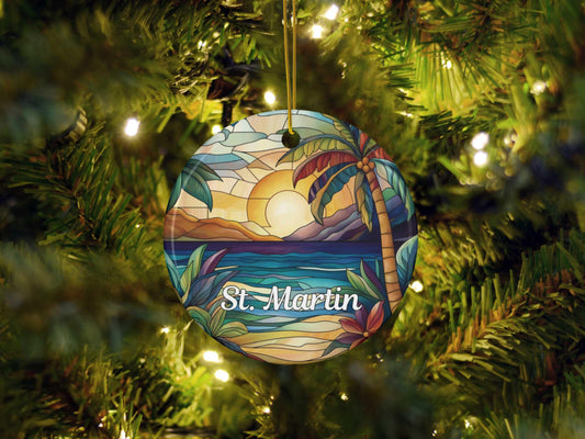 St Martin Faux Stained Glass Ornament