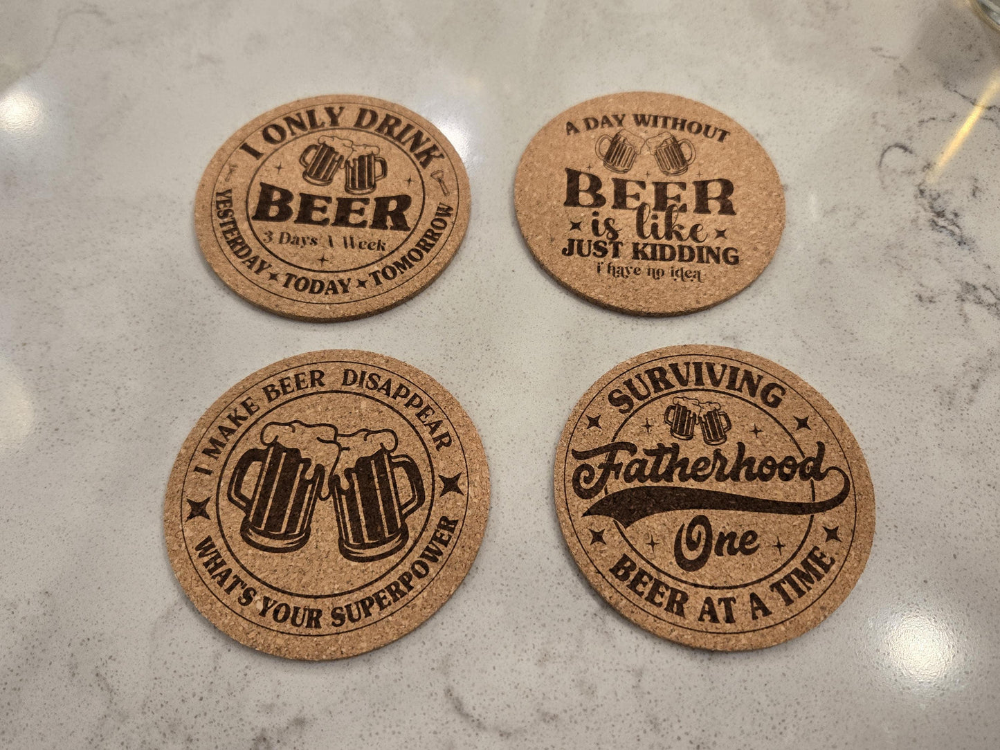 Set of 4 Beer Drinking Coasters