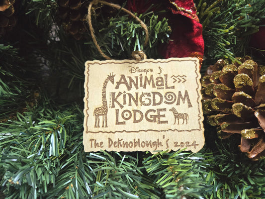 Animal Kingdom Lodge Personalized Wood Ornament