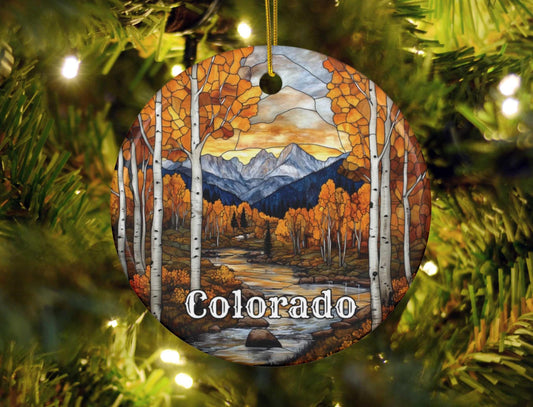 Colorado Faux Stained Glass Ornament