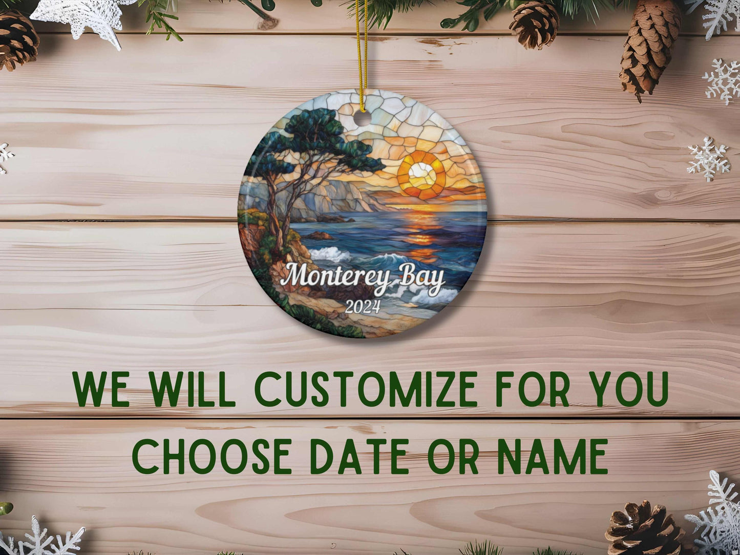 Monterey Bay Faux Stained Glass Ornament
