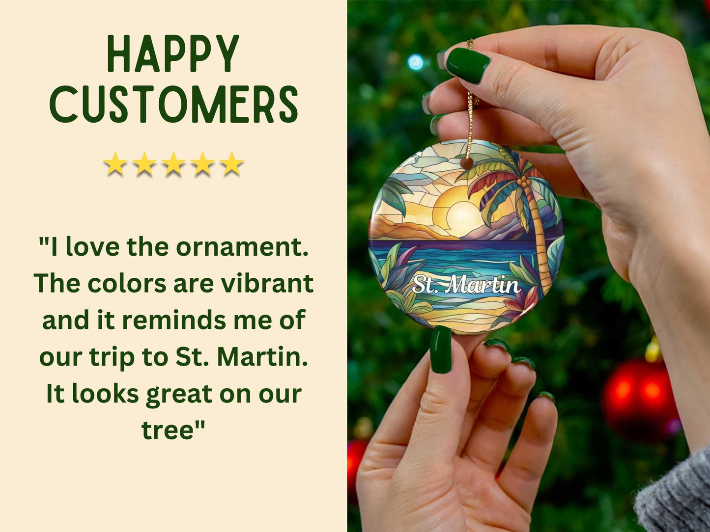 St Martin Faux Stained Glass Ornament