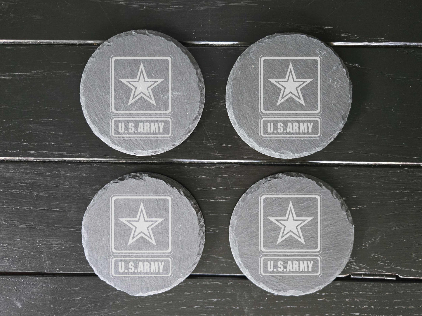 Set of 4 Round US Army Coasters