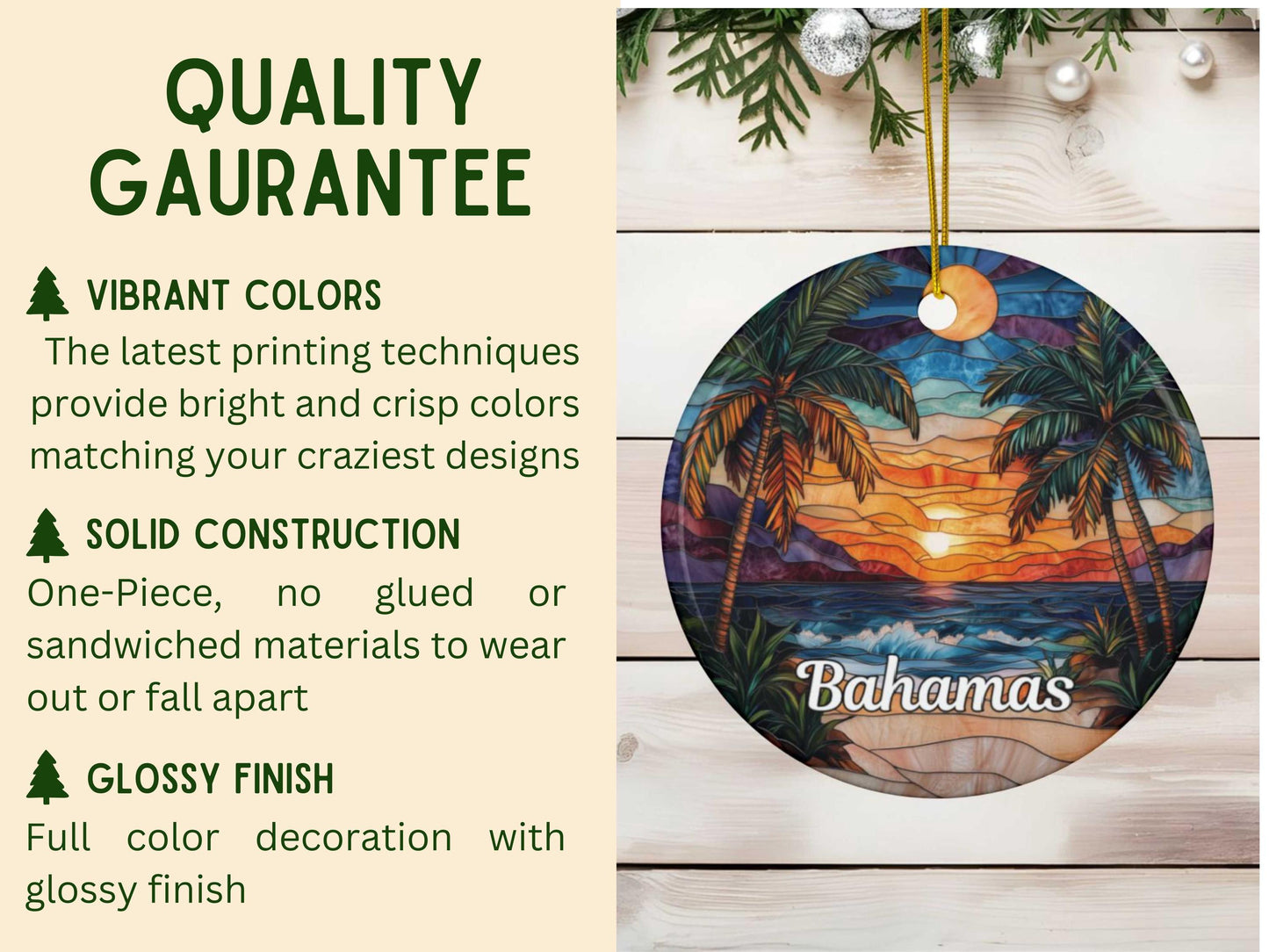 Bahamas Christmas Ornament