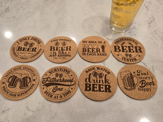 8 Pack of Funny Beer Drinking Coasters