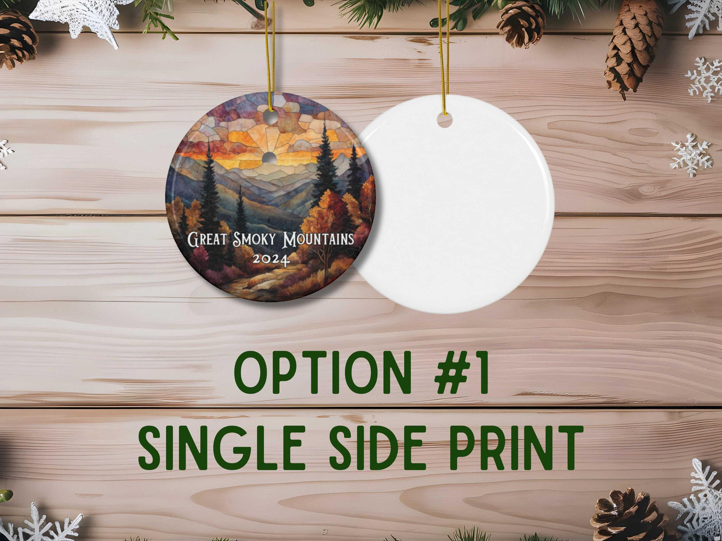 Great Smoky Mountains National Park Stained Glass Style Ornament