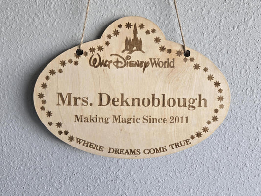 Teacher Classroom Sign Inspired by Disney Cast Member Badge