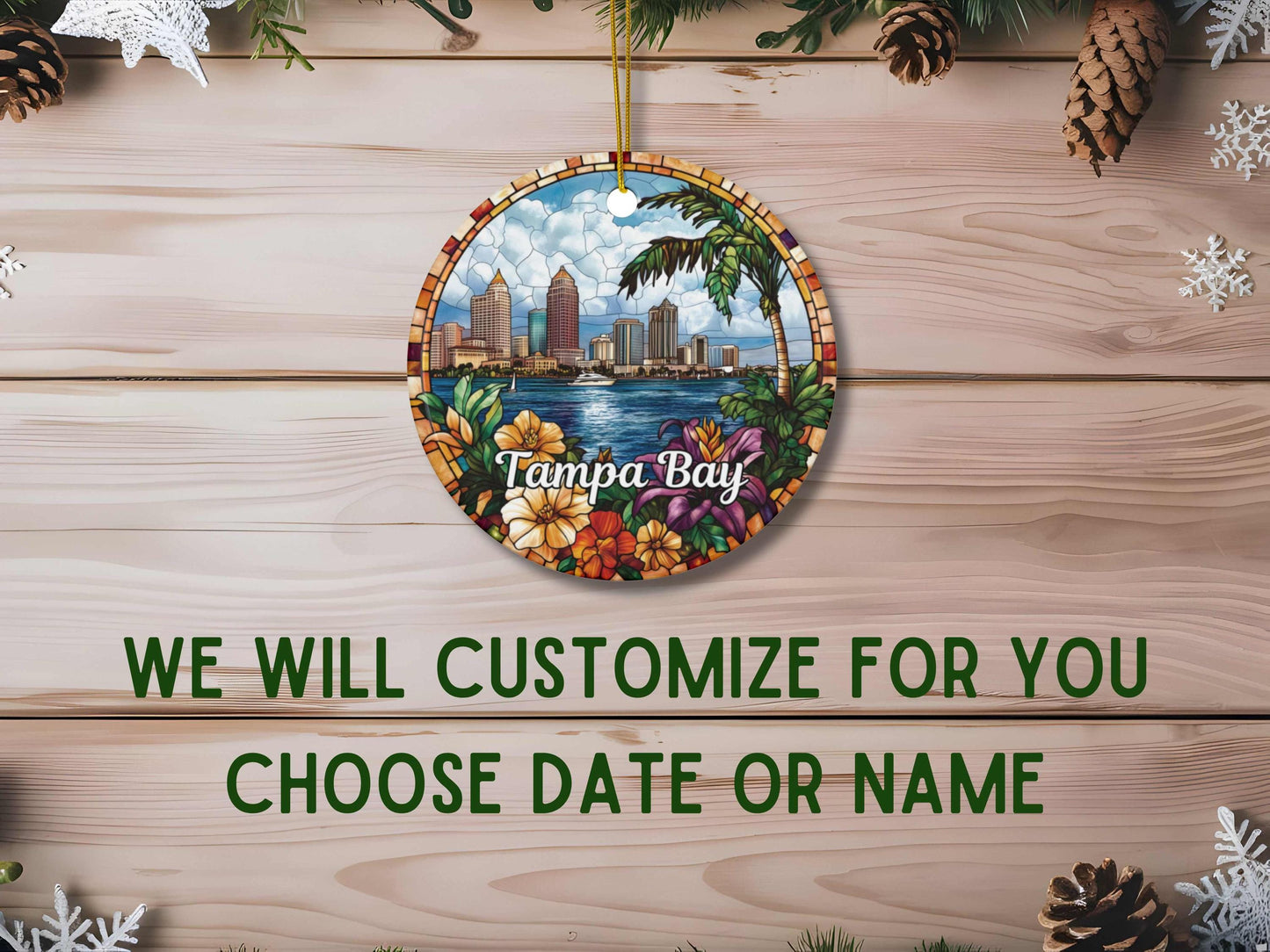 Tampa Bay Stained Glass Style Ornament