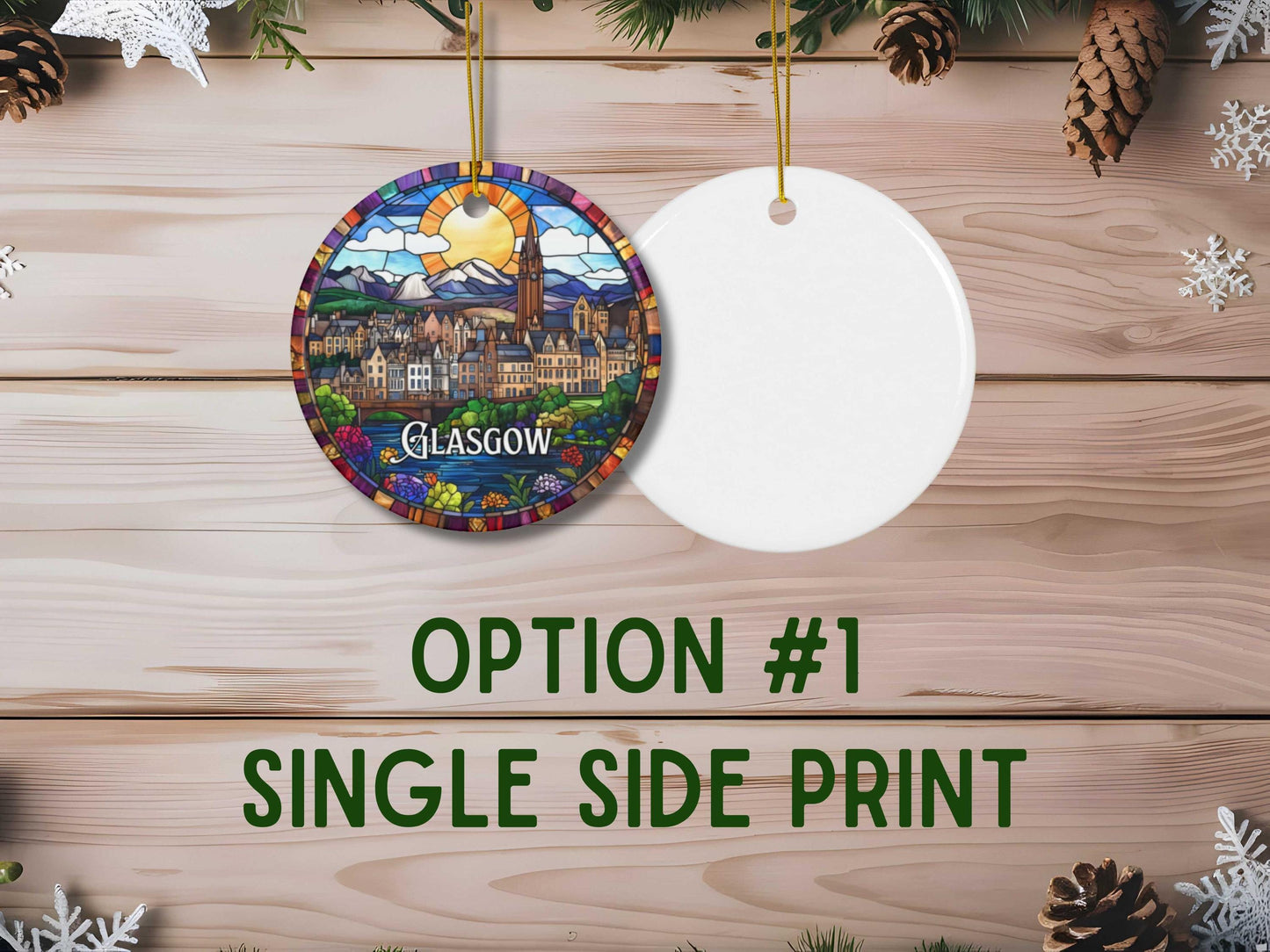 Glasgow Scotland Stained Glass Style Ornament