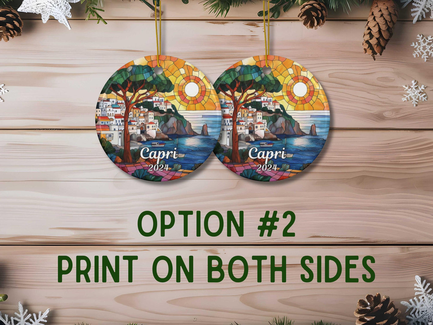 Capri Italy Faux Stained Glass Style Ornament