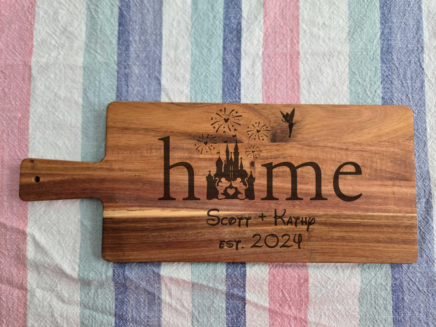 Engraved Mickey & Minnie Cutting or Charcuterie Board