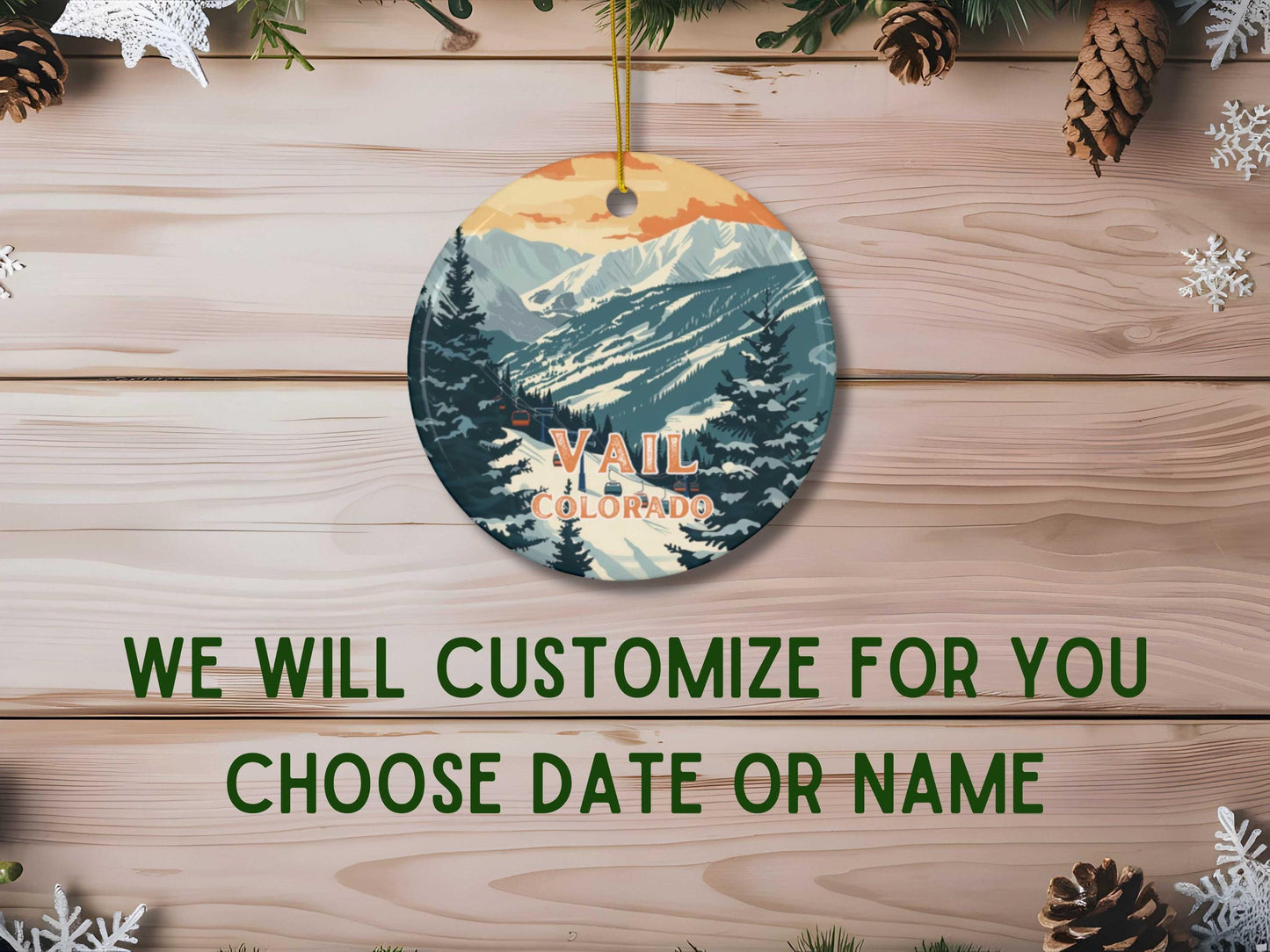 Vail Colorado Ski Village Ceramic Ornament