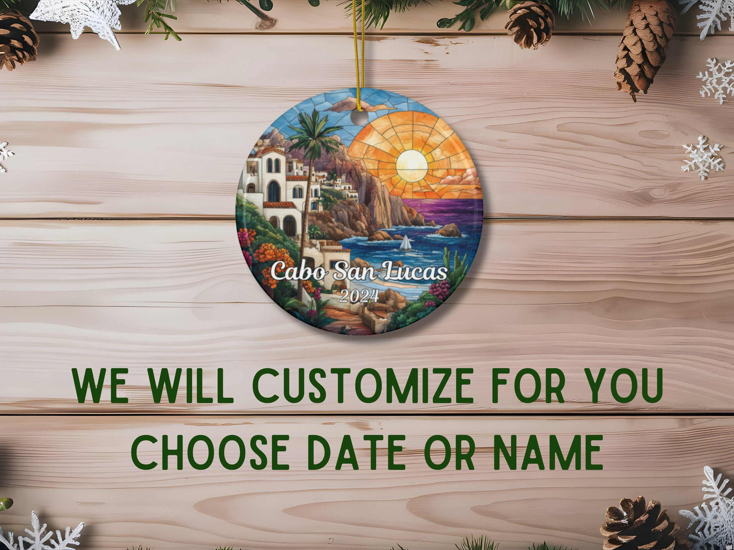 Cabo San Lucas Faux Stained Glass Ornament