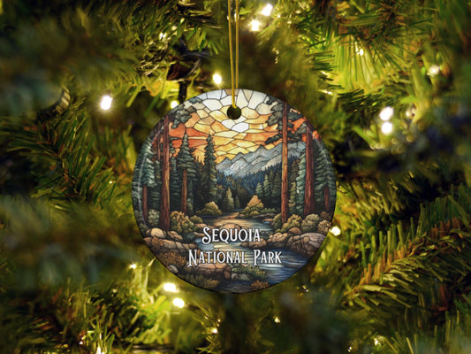 Sequoia National Park Stained Glass Style Ornament