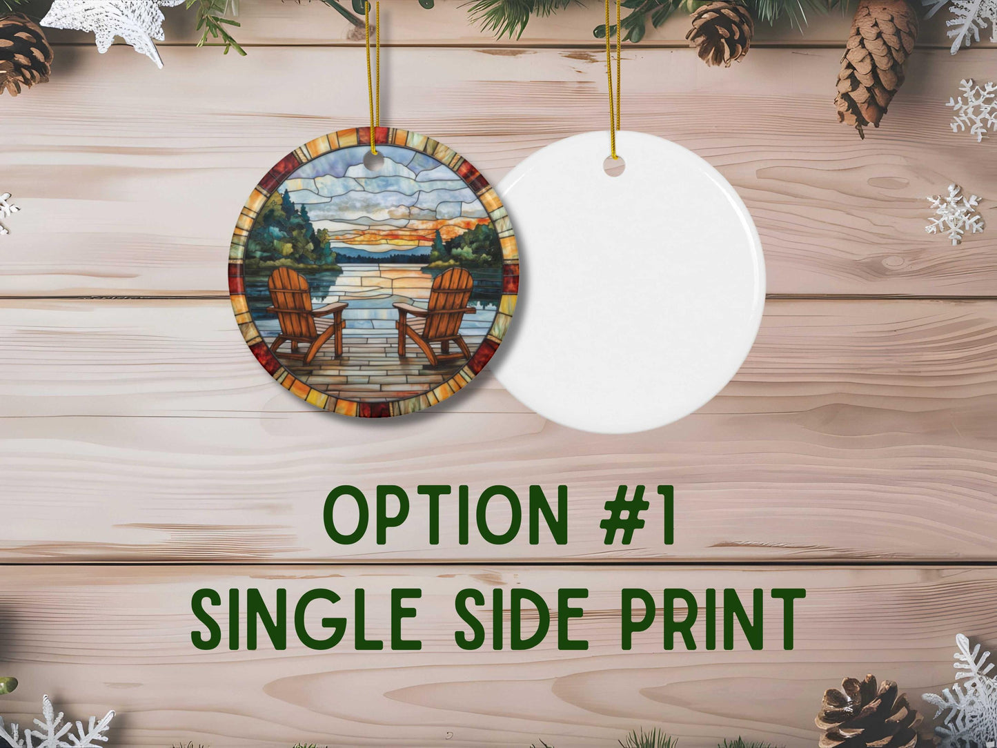 Lake House Faux Stained Glass Ornament