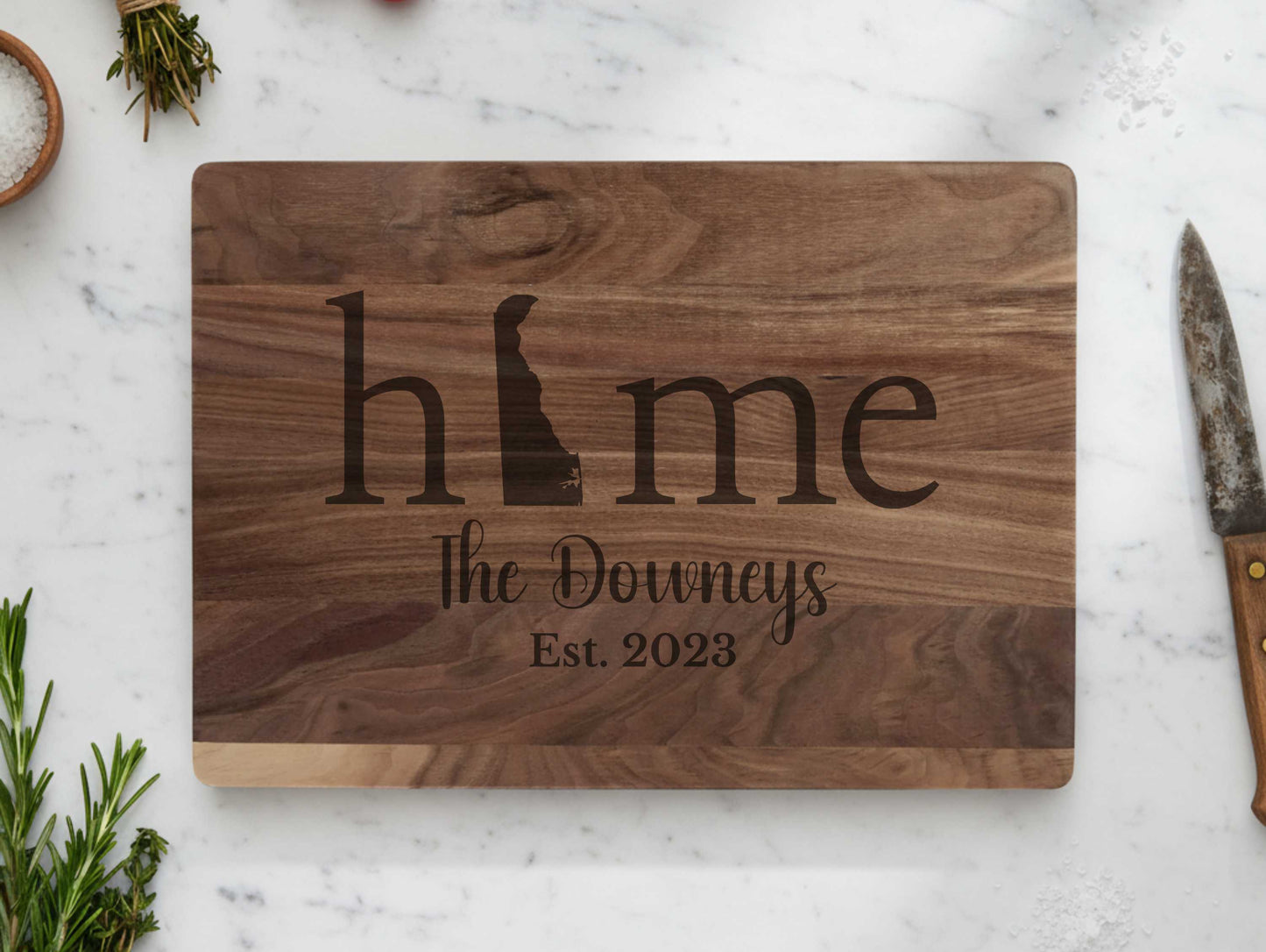 Deleware Home Egraved Walnut Cutting Board